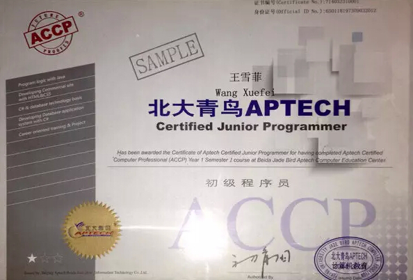 鄭州北大青鳥初級程序員認證